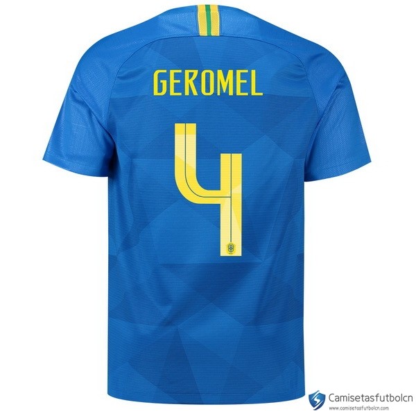 Camiseta Seleccion Brasil Segunda equipo Geromel 2018 Azul